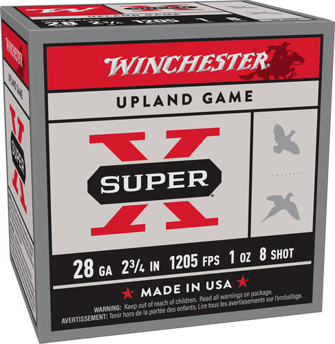 Winchester Super-x 28ga 2.75" - 1oz #8 1205fps 25rd 10bx/cs