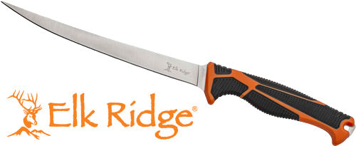 Mc Elk Ridge Trek 7" Fillet - Knife With Sheath Blk/org/ss