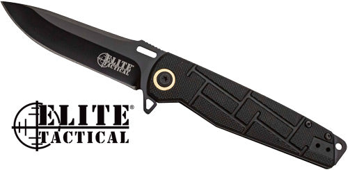 Mc Elite Tactical Readiness - 3.5" Drop Point Fldr Blk/blk