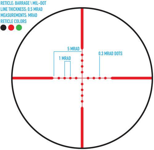 Firefield Barrage 2.5-10x40 - Riflescope Mil-dot W/red Laser