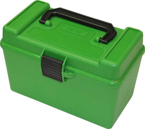 Mtm Deluxe Ammo Box 50-rounds - X-large Rifle Calibers Green