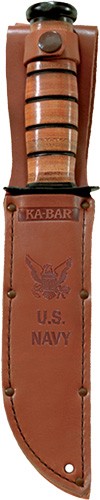 Ka-bar Fighting/utility Knife - 7" W/leather Sheath Us Navy