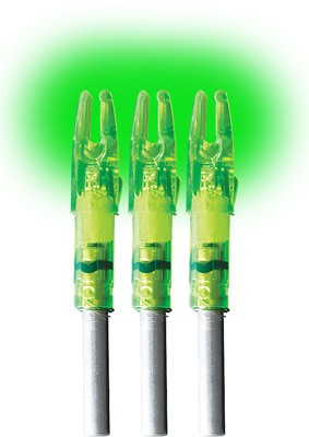 Lumenok Lighted Nock - Gt-series Green 3pk