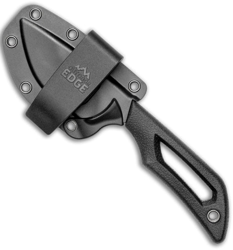 Outdoor Edge Pivot 2.5" Fixed - Dp Pnt Blck/stnwsh Ss W/sheath