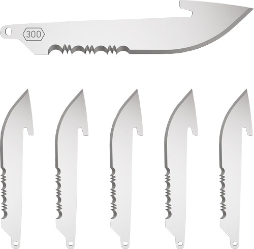 Outdoor Edge 3" Drop Point Bld - W/serrations Black Blade 6-pk