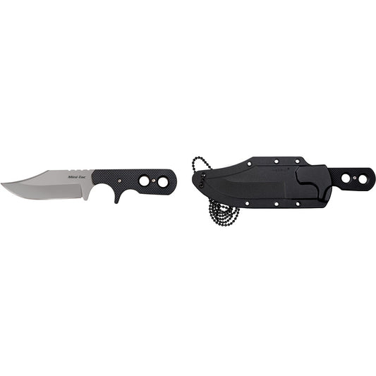 Cold Steel Mini Tac Bowie Fixed Blade Knife Black 3.6 in. w/Sheath