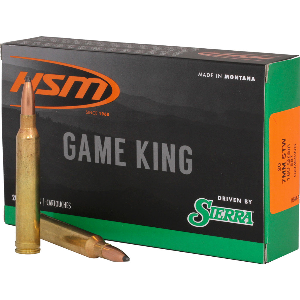HSM Game King Rifle Ammunition 7mm STW Sierra Spitzer BT 160 gr. 20 rd.