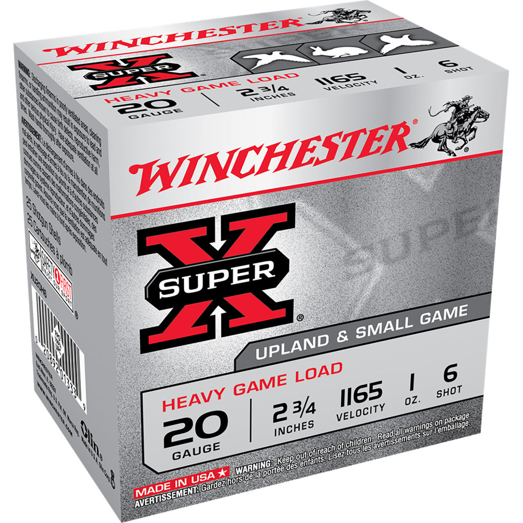 Winchester Super-X Heavy Game Load 20 ga. 2.75 in. 1 oz. 6 Shot 25 rd.