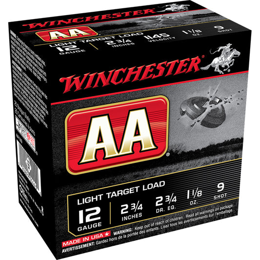 Winchester AA Light Target Load 12 ga. 2.75 in. 1 1/8 oz. 9 Shot 25 rd.