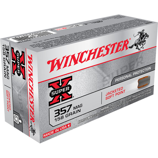 Winchester Super-X Pistol Ammo 357 mag. 158 gr. JSP 50 rd.