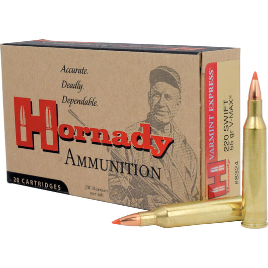 Hornady Varmint Express Rifle Ammo 220 Swift 55 gr. V-Max 20 rd.