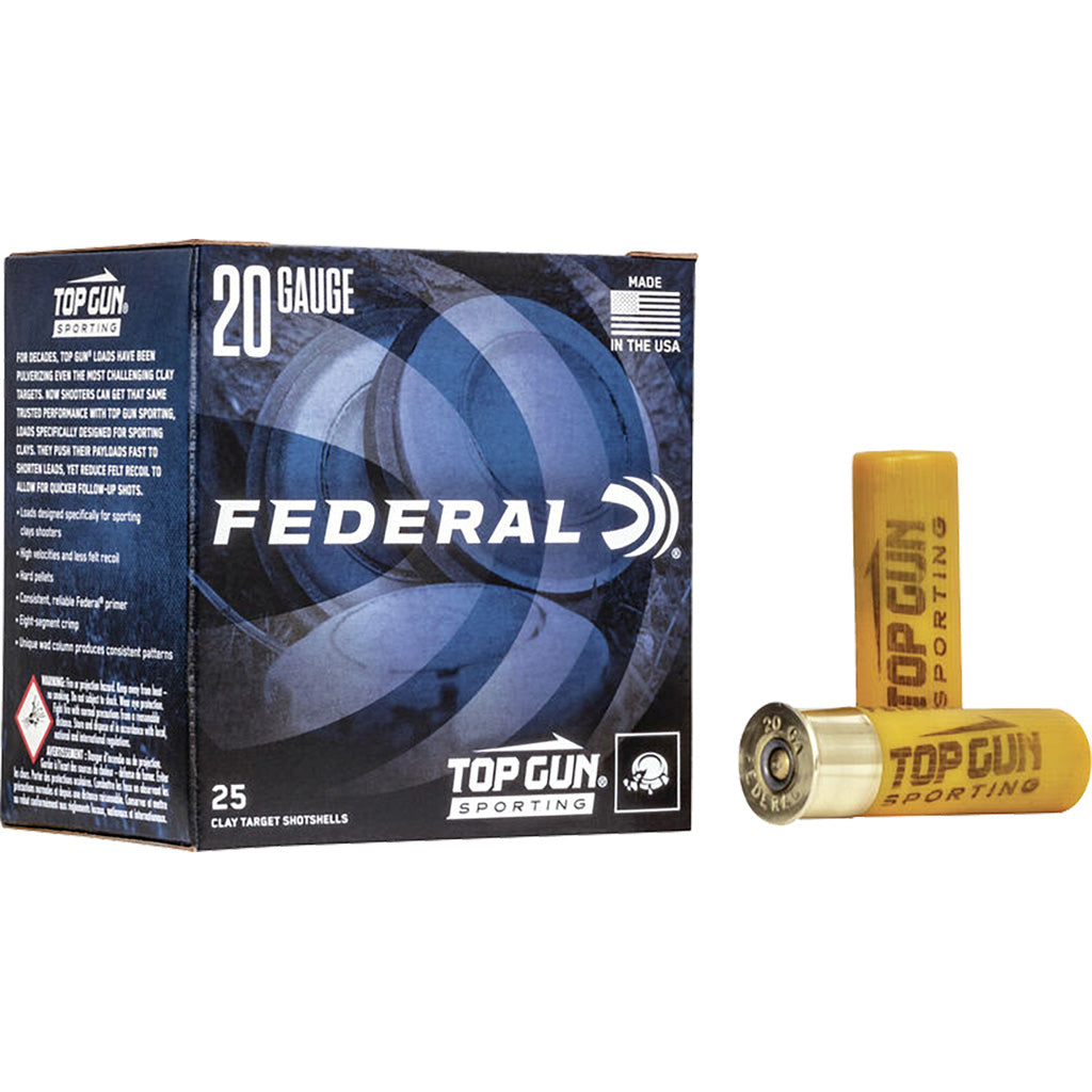 Federal Top Gun Sporting Shotgun Ammo 20 ga. 2.75 in. 1250 FPS 7/8 oz. 7.5 Shot 25 Rd.