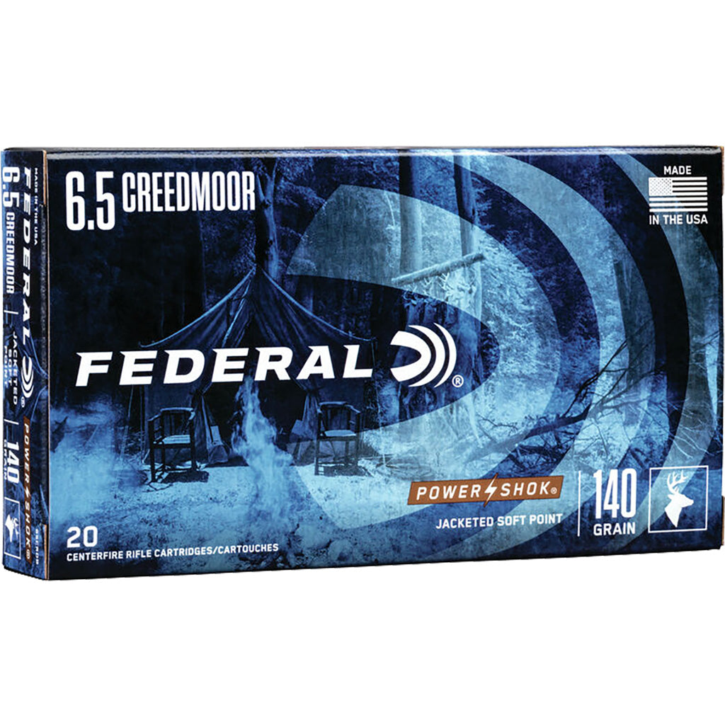 Federal Power-Shok Rifle Ammo 6.5 Creedmoor 140 gr. SP 20 rd.
