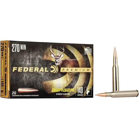 Federal Premium Rifle Ammo 270 Win. 140 gr. Berger Hybrid Hunter 20 rd.