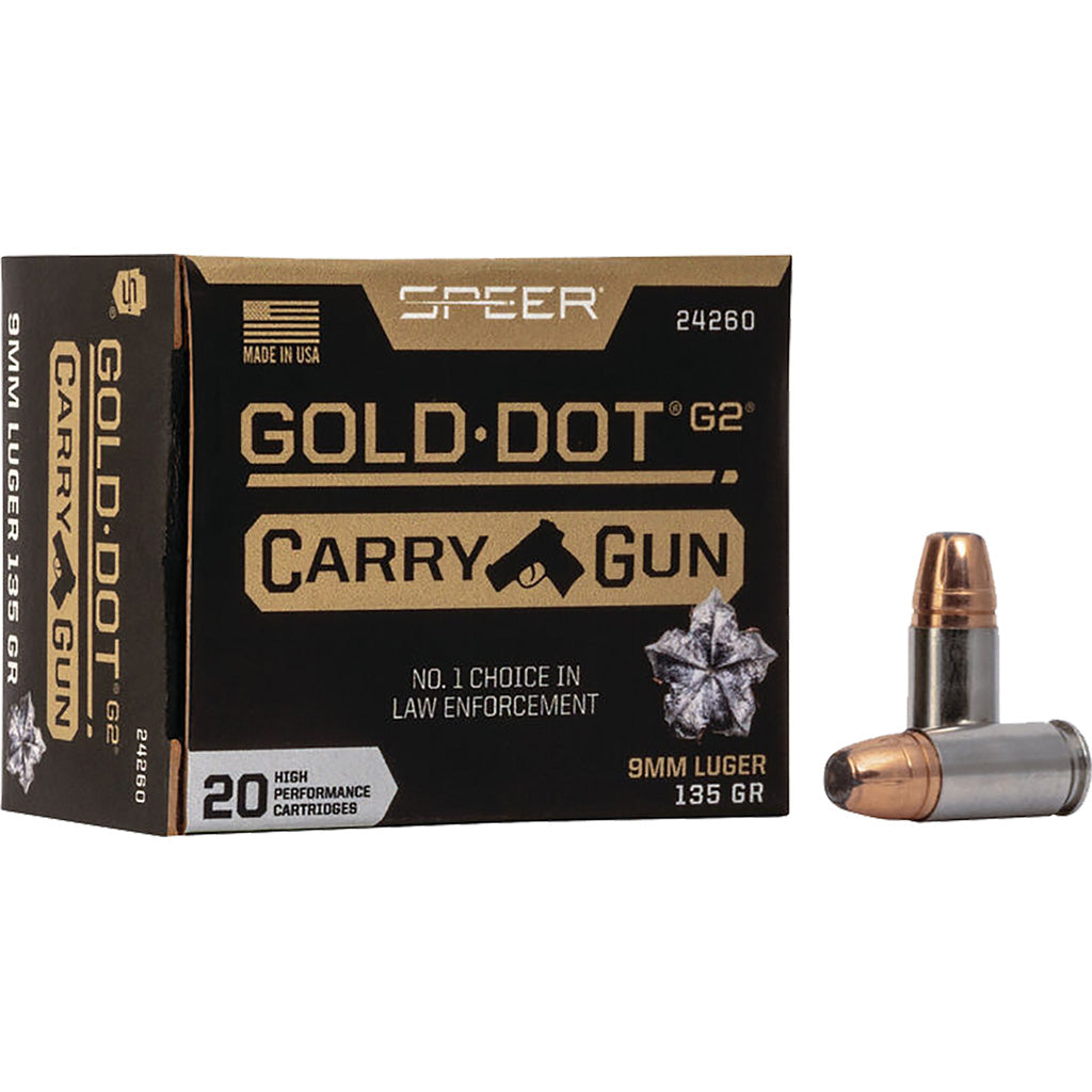 Speer Gold Dot Carry Gun Handgun Ammo 9mm 135 gr. HP 20 rd.