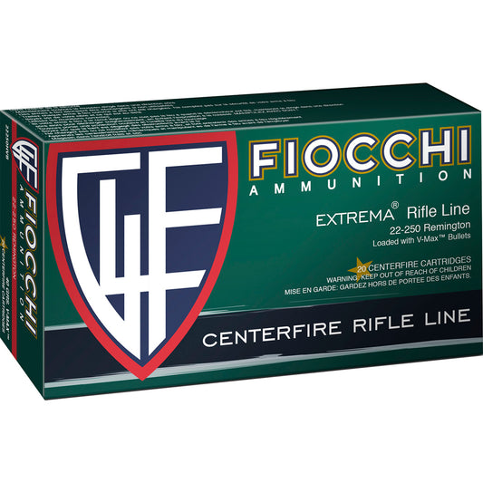 Fiocchi FXT Centerfire Rifle Ammo 22-250 Rem. 40 gr. V-Max 20 rd.