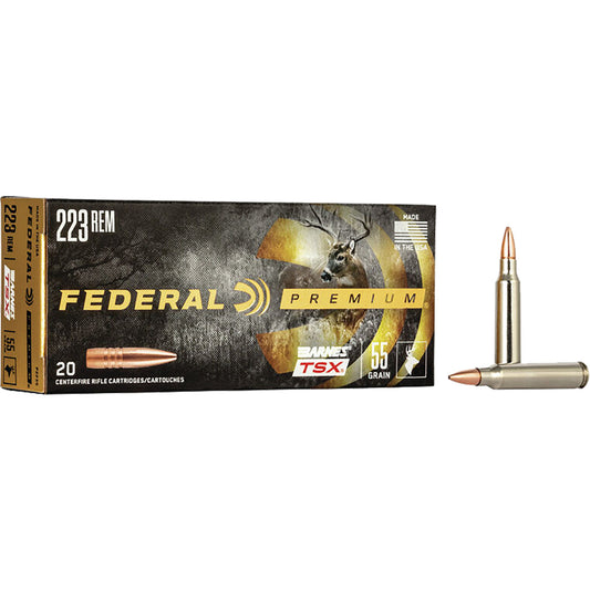 Federal Premium Rifle Ammo 223 Rem. 55 gr. Barnes TSX 20 rd.