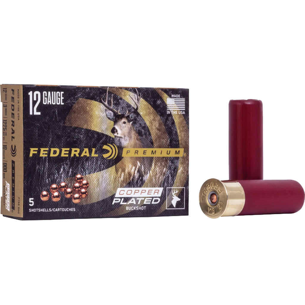 Federal Premium Vital Shok Shotgun Ammo 12 ga. 3 in. 10 Pellets 000 Buck 5 rd.