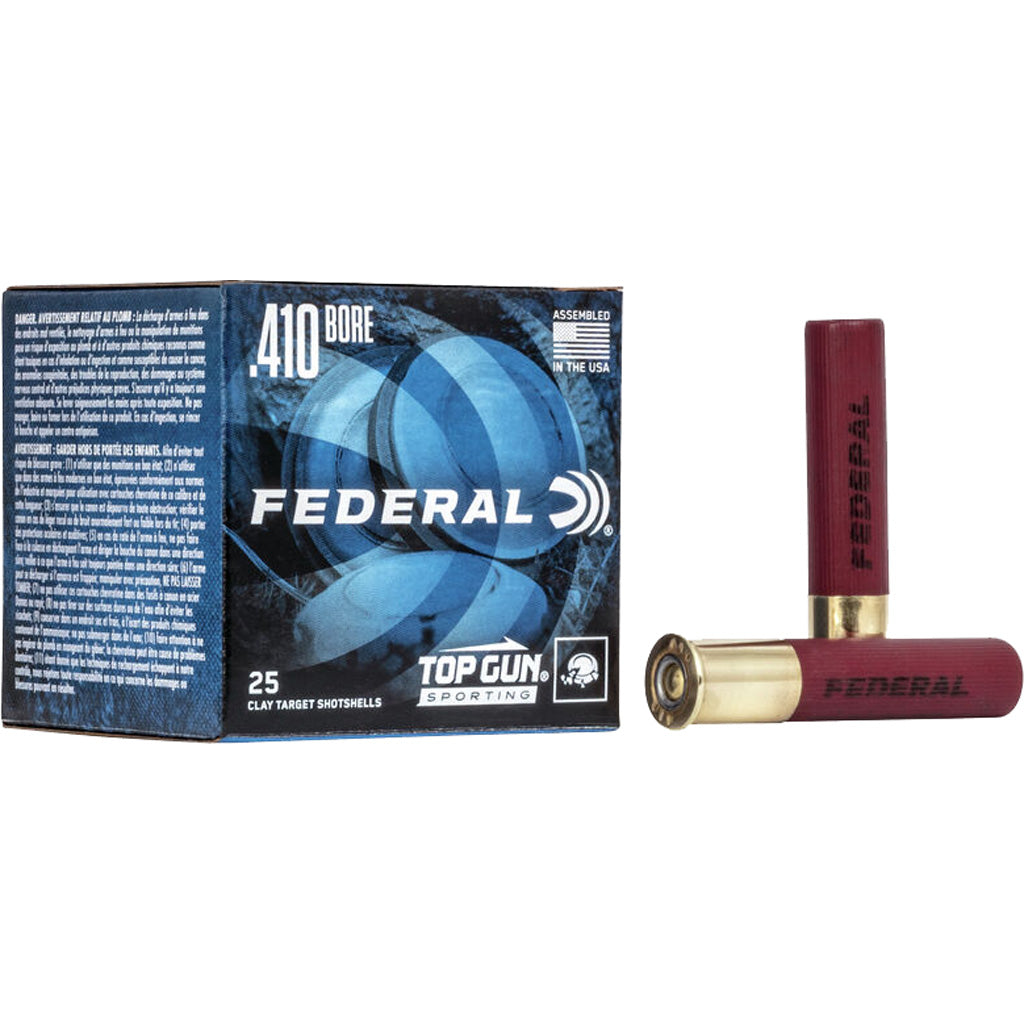 Federal Top Gun Shotgun Ammo 410 ga. 2.5 in. 1/2 oz. 1330 FPS 9 Shot 25 rd.