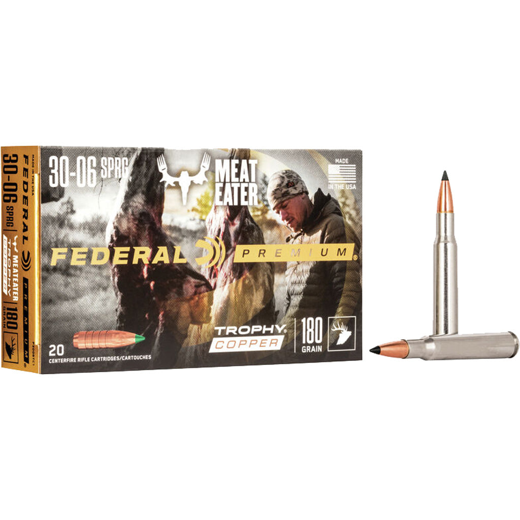 Federal Premium Rifle Ammo 30-06 Sprg. 180 gr. Trophy Copper 20 rd.
