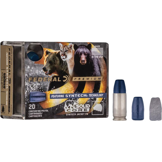 Federal Premium Pistol Ammo 45 ACP +P 240 gr. Solid Core Syntech 20 rd.