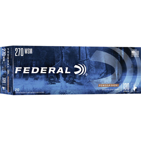 Federal Power-Shok Rifle Ammo 270 WSM 130 gr. JSP 20 rd.