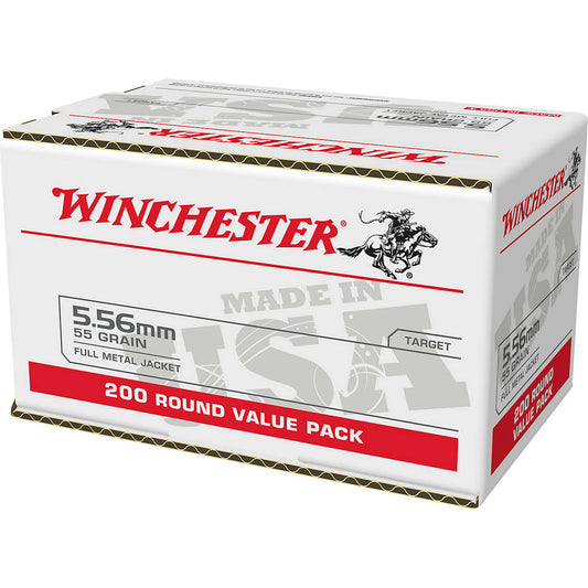 Winchester USA Rifle Ammo 5.56mm 55 gr. FMJ 200 rd.