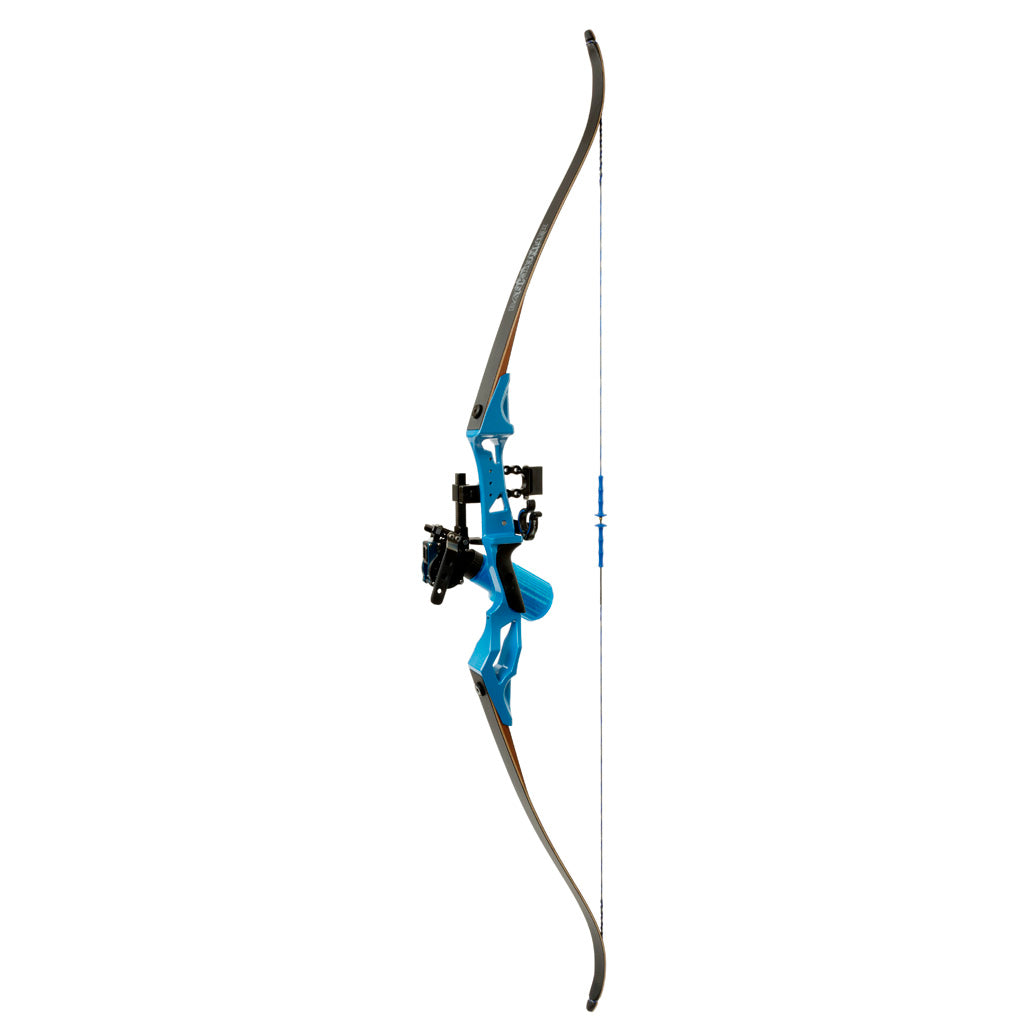 Fin Finder Bank Runner Bowfishing Recurve Package with Winch Pro Bowfishing Reel Blue 35 lbs. RH