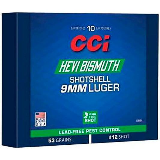 CCI Bismuth Shotshell Pistol Ammo 9mm Luger Bismuth Shot 10 rd.