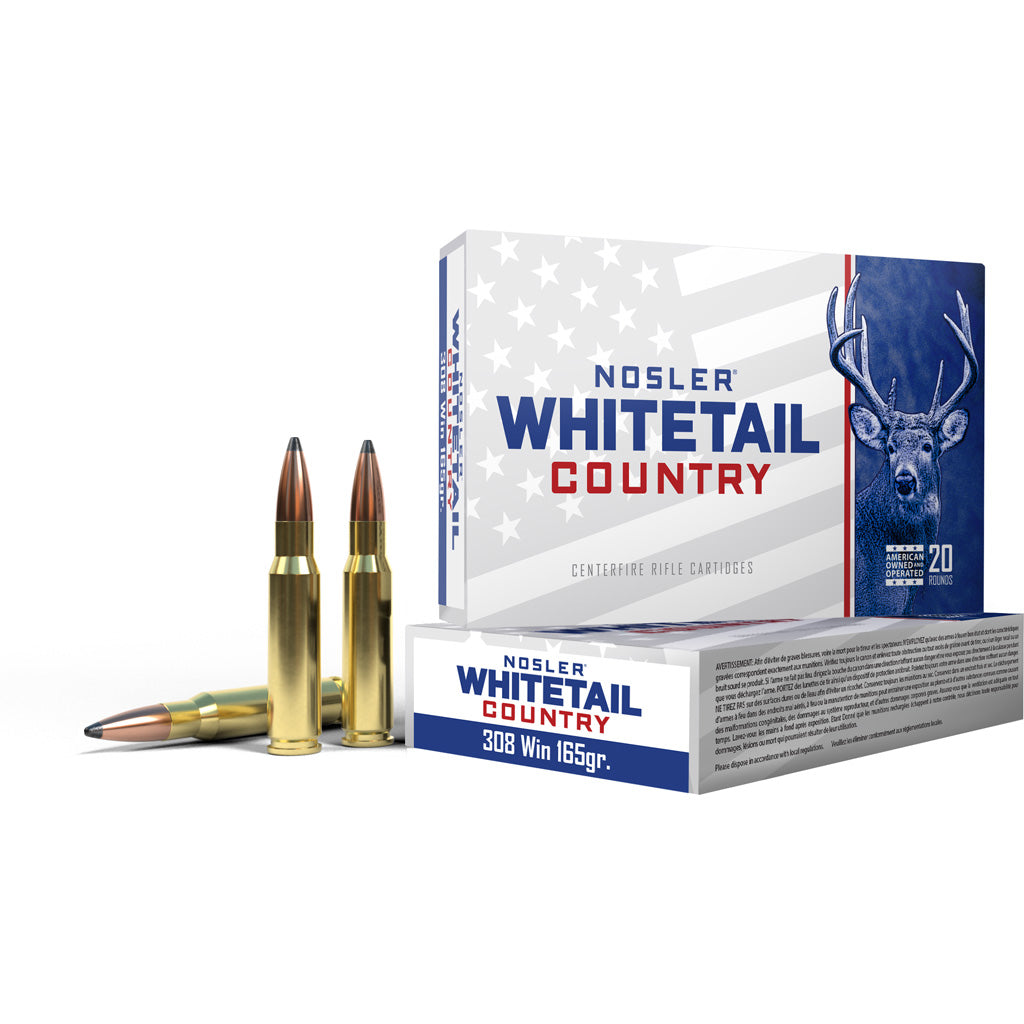 Nosler Whitetail Country Rifle Ammo 308 Win 165 gr. SB SP 20 rd.