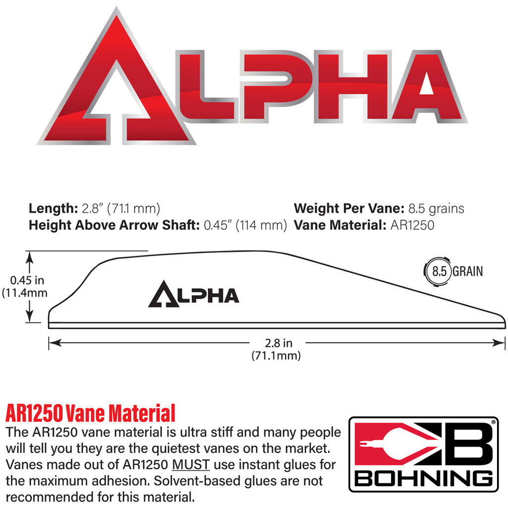 Bohning Alpha Vanes Hot Pink 100 pk.