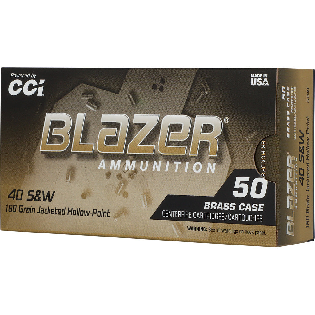 CCI Blazer Brass HP Pistol Ammo 40 S&W 180 gr. JHP 50 rd.