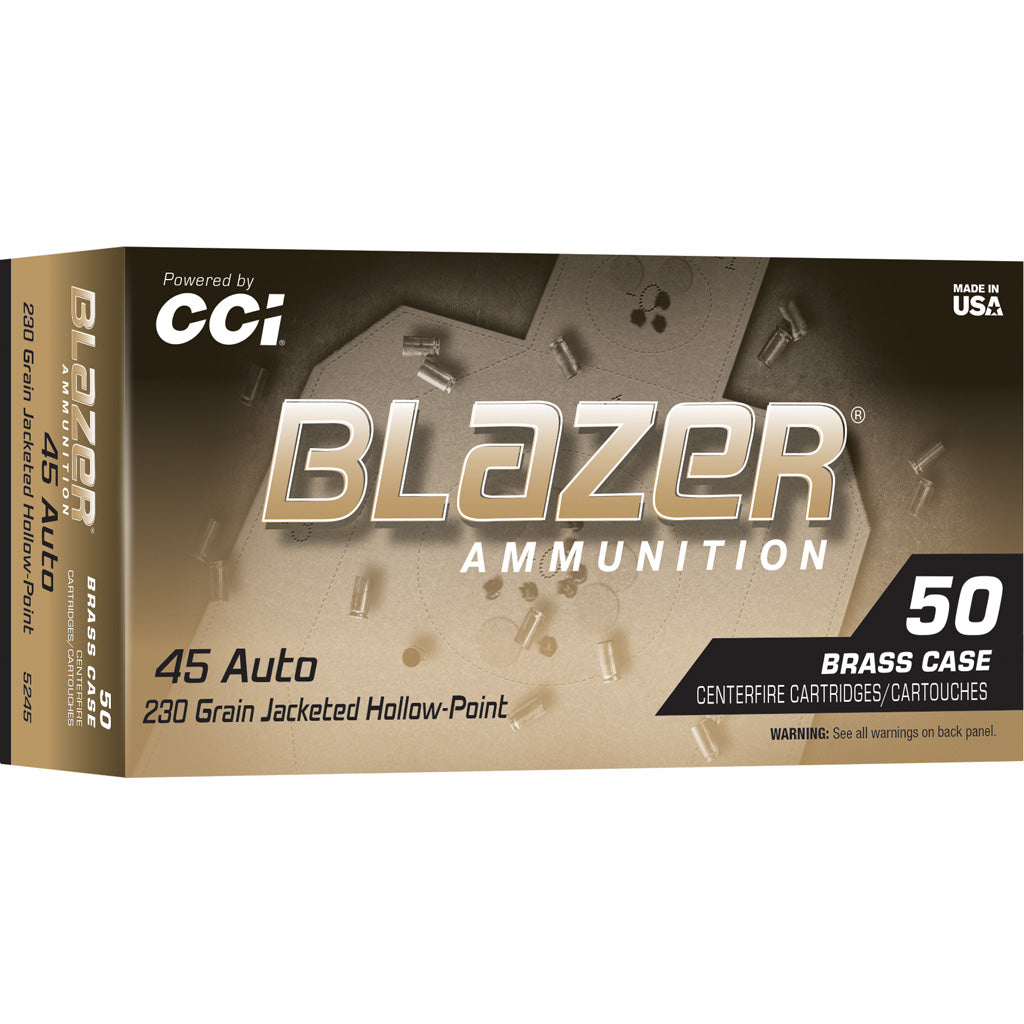 CCI Blazer Brass HP Pistol Ammo 45 Auto 230 gr. JHP 50 rd.