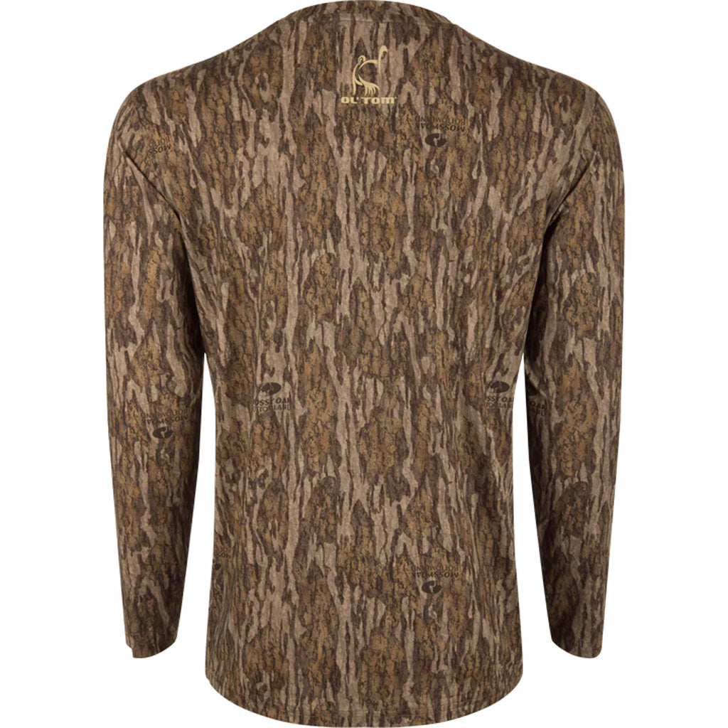 Drake Ol' Tom Performance Crew Camo Print LS MO Bottomland 2XLarge