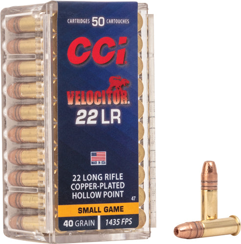 CCI VELOCITOR 22LR 40GR PLATED