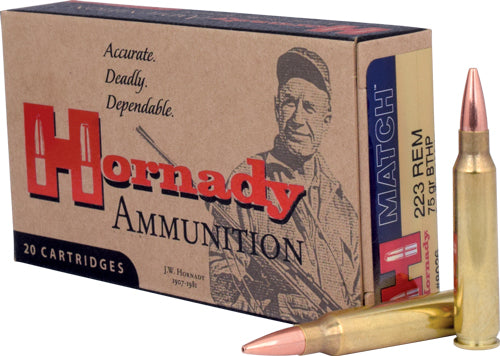 HORNADY 223 REM 75GR BTHP