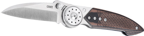 Crkt Walker 2.93" Plain Edge - Folder Ss/wood Blade Btn Lock