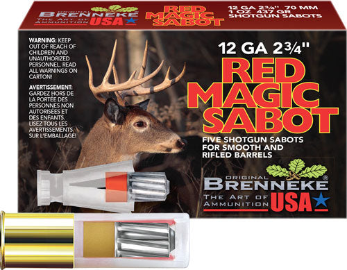 Brenneke Usa Red Magic 12ga - 2.75" 1oz Sabot 5rd 50bx/cs