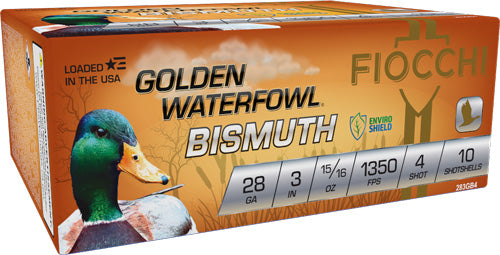 Fiocchi Golden Bismuth 28ga - 3" 15/16oz #4 10rd 10bx/cs