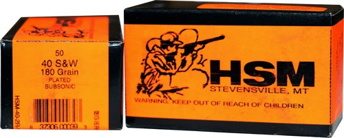 Hsm Subsonic 40 Sw 180gr - Lead-fn 50rd 20bx/cs